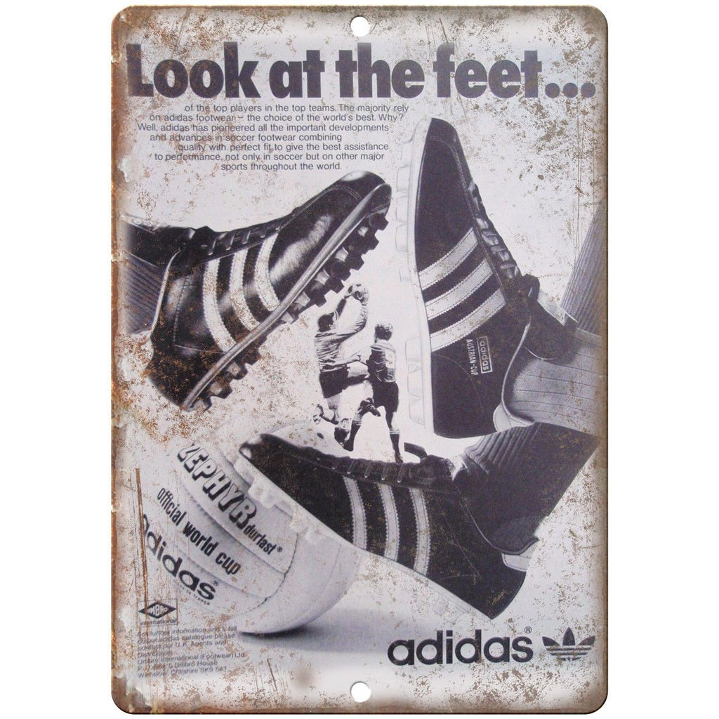 Adidas Soccer Zephyr Shoe Ad 10" X 7" Reproduction Metal Sign ZE64