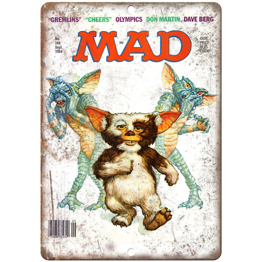 1984 Mad Magazine No. 249 Gremlins Cover 10" x 7" Reproduction Metal Sign J55