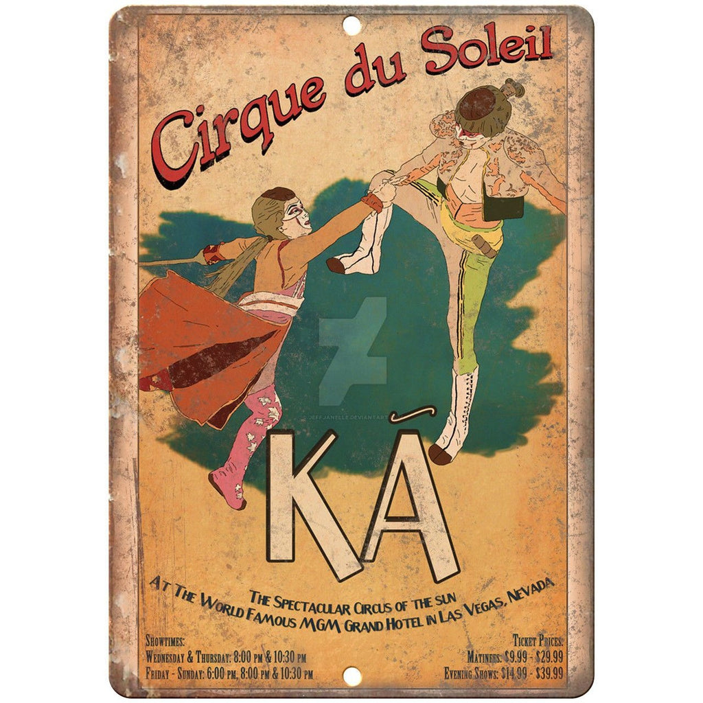 Cirque Du Soleil Circus Las Vegas Poster 10" x 7" Reproduction Metal Sign ZH68