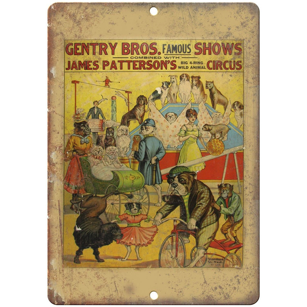 Gentry Bros James Patterson's Circus 10" X 7" Reproduction Metal Sign ZH48