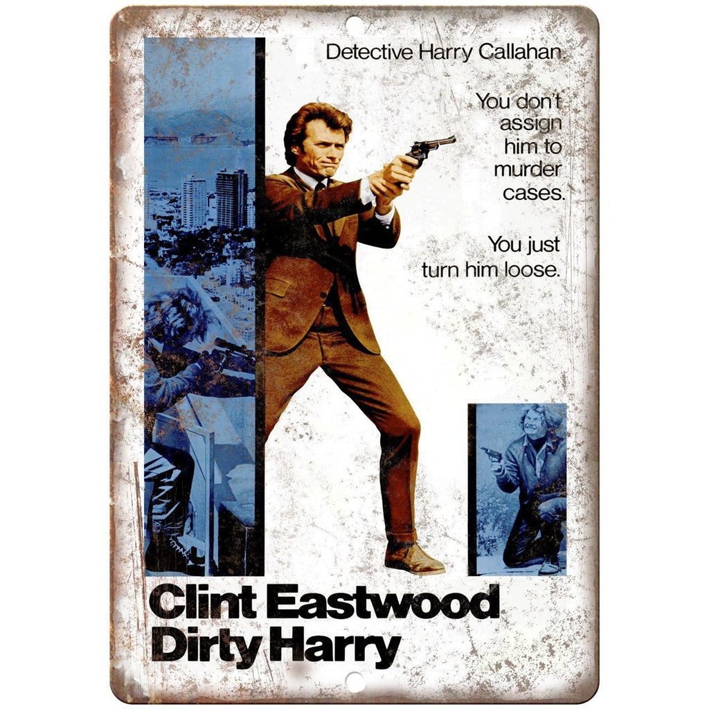 Dirty Harry Clint Eastwood Movie Poster 10" x 7" Reproduction Metal Sign