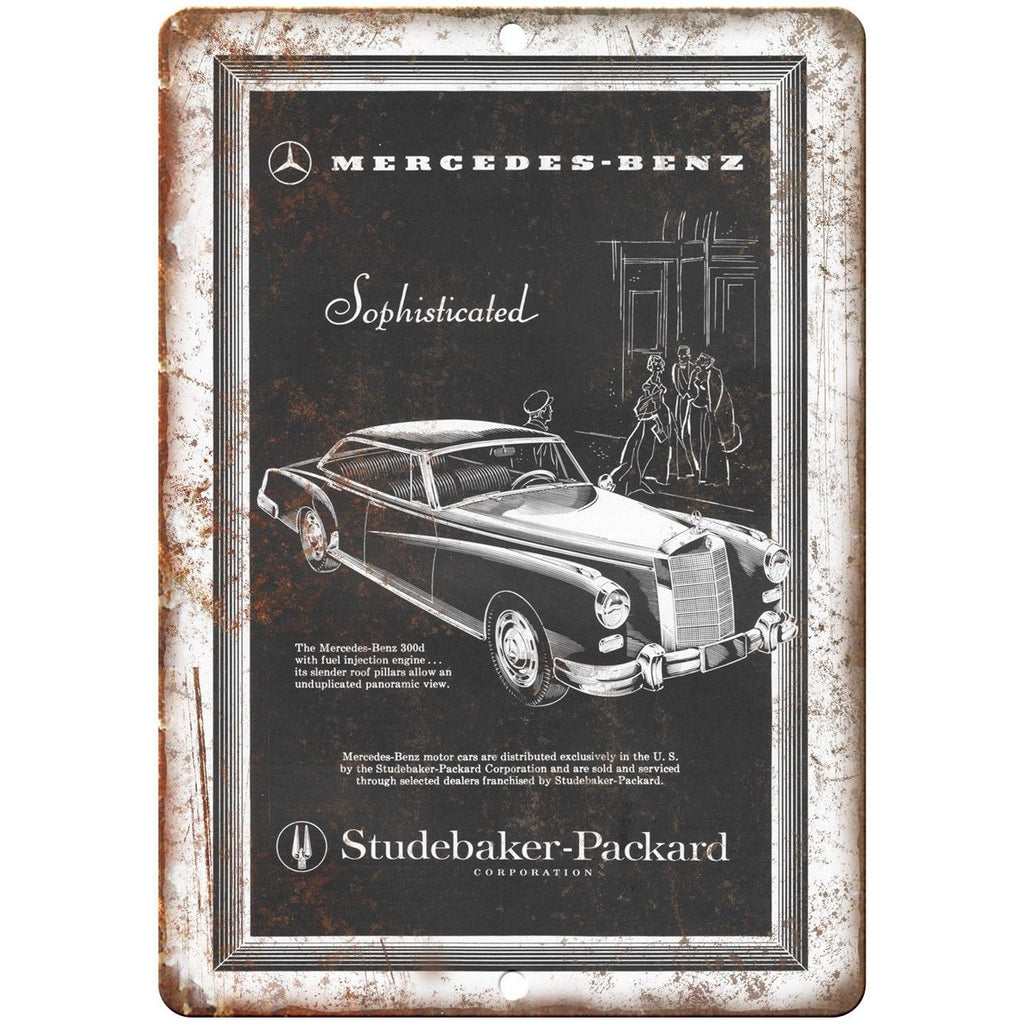 Studebaker Packard Mercedes Benz 300d Ad 10" x 7" Reproduction Metal Sign A298