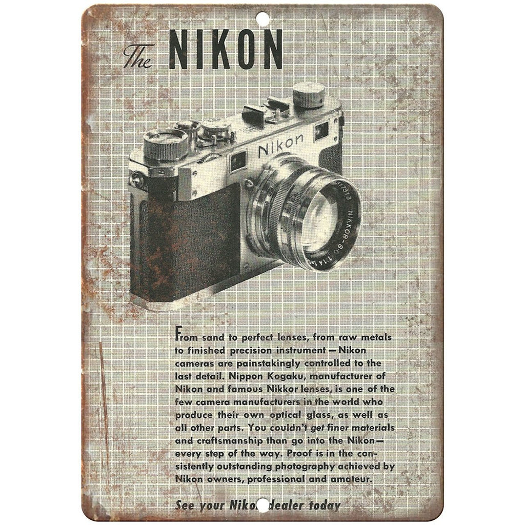 Nikon S 1953 vintage advertisment 10" x 7" reproduction metal sign