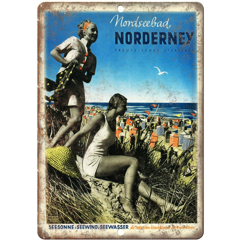 Norderney Vintage Travel Poster Art 9" x 12" Reproduction Metal Sign T72