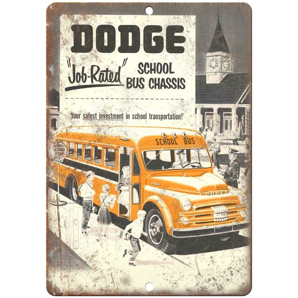 Dodge School Bus Chassis Ad 10" x 7" Reproduction Metal Sign A159