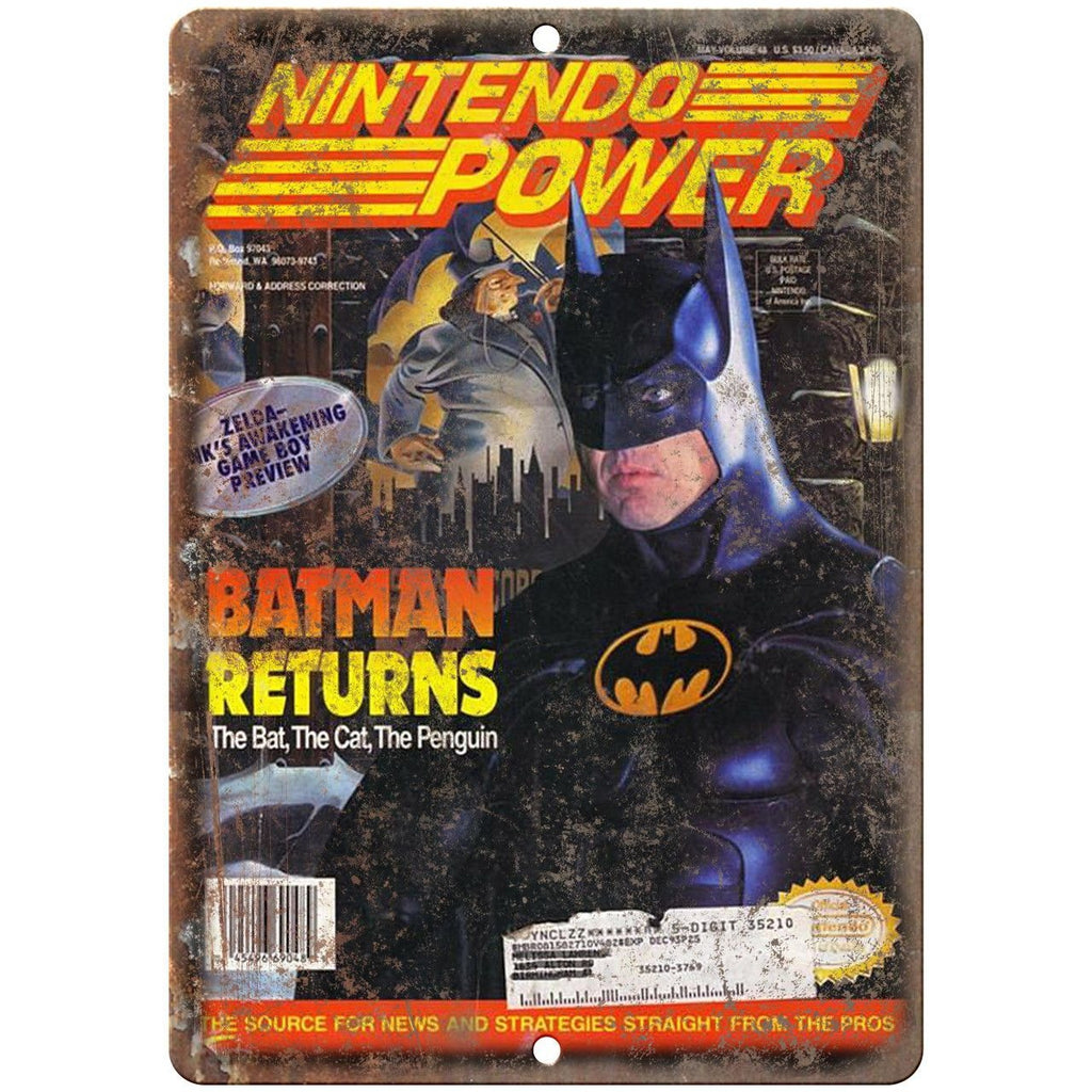 Nintendo Power Batman Returns Cover 10" X 7" Reproduction Metal Sign G23