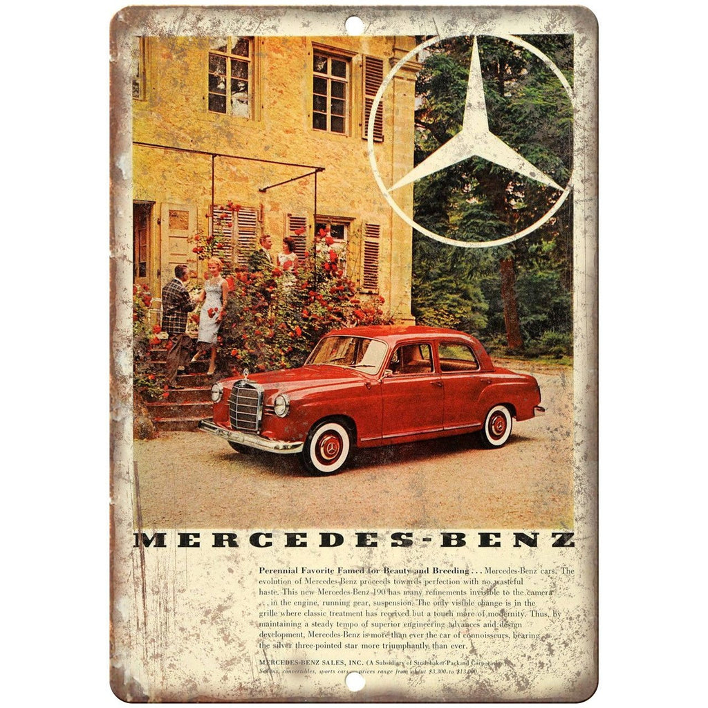 Mercedes Benz 190 Automobile Ad 10" x 7" Reproduction Metal Sign A281