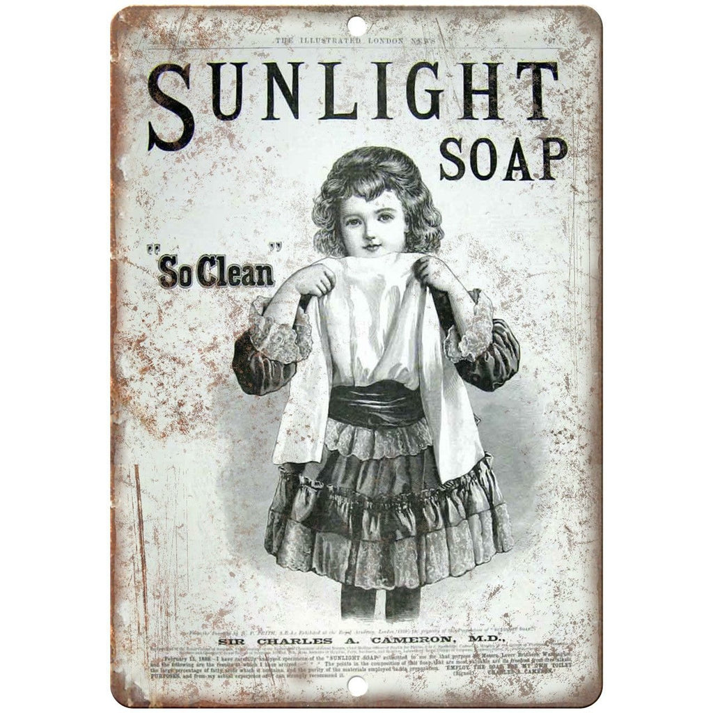 Sunlight Soap Laundry Vintage Ad 10" X 7" Reproduction Metal Sign ZF16