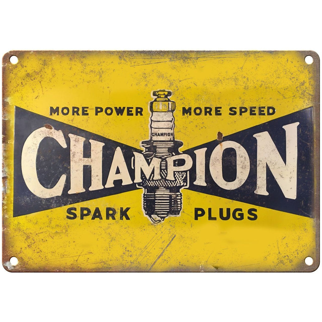 Porcelain Look Champion Spark Plugs 10" x 7" Reproduction Metal Sign