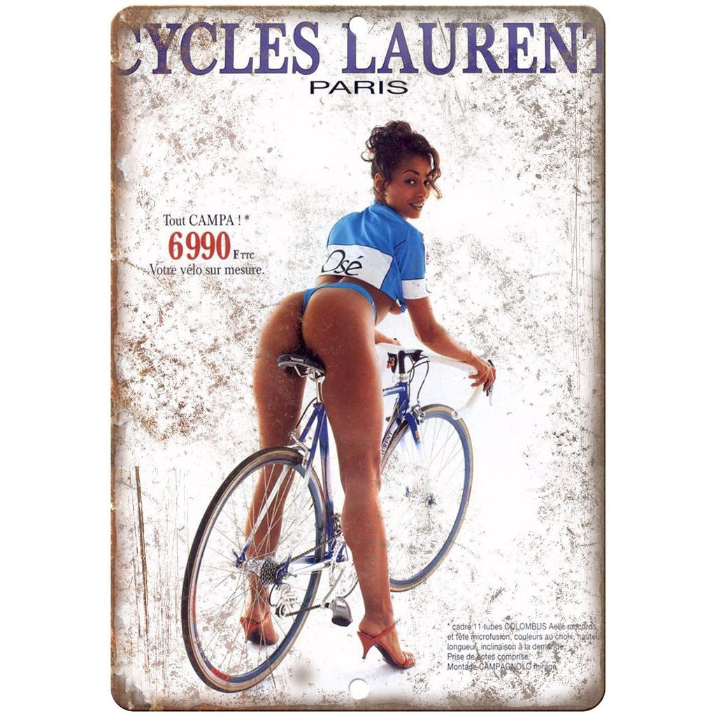 Cycles Laurent vintage cycling ad 10" x 7' reproduction metal sign