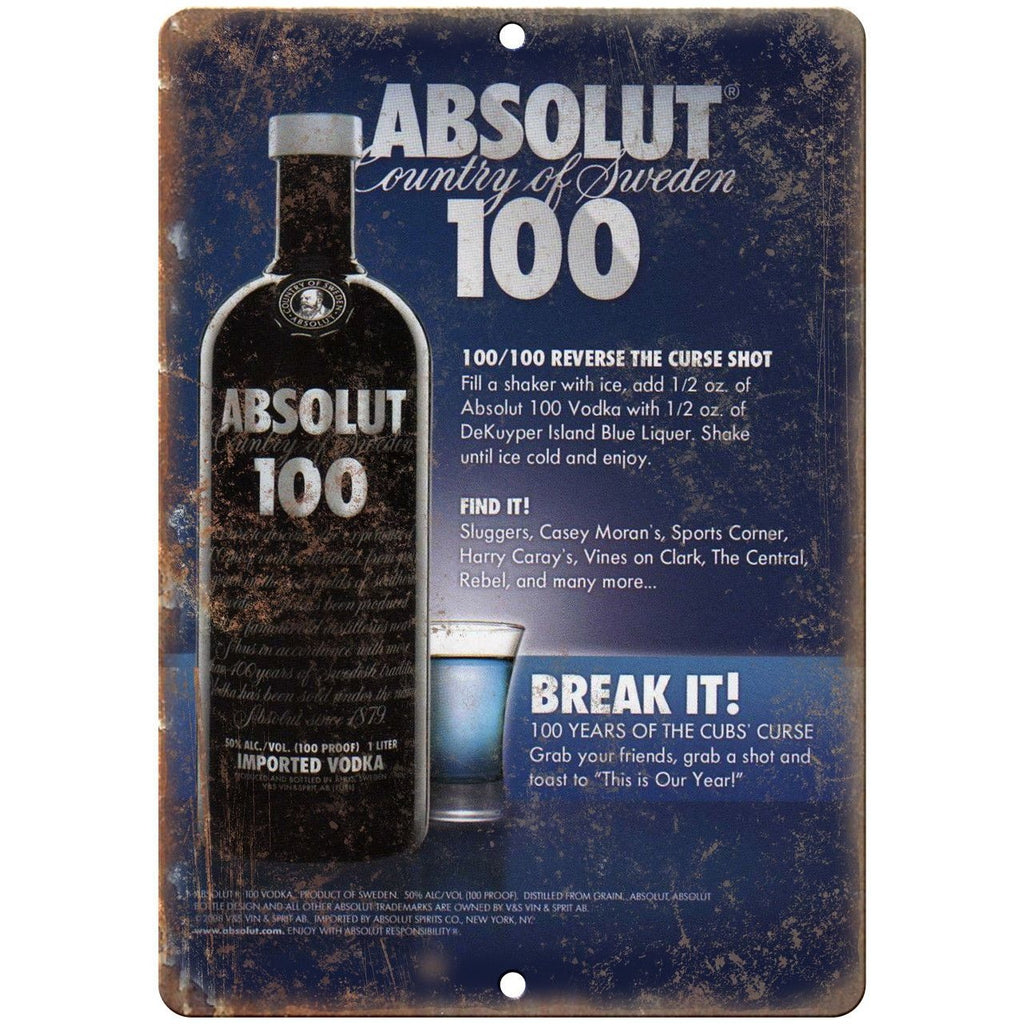 Absolut Imported Vodka Vintage Liquor Ad Reproduction Metal Sign E94