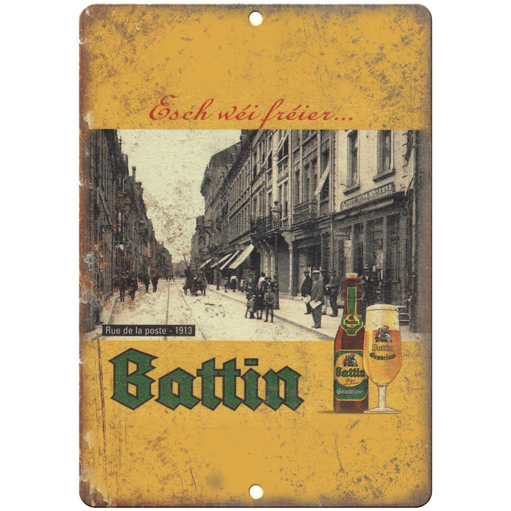 Battin European Beer Vintage Ad 10" x 7" Reproduction Metal Sign E254