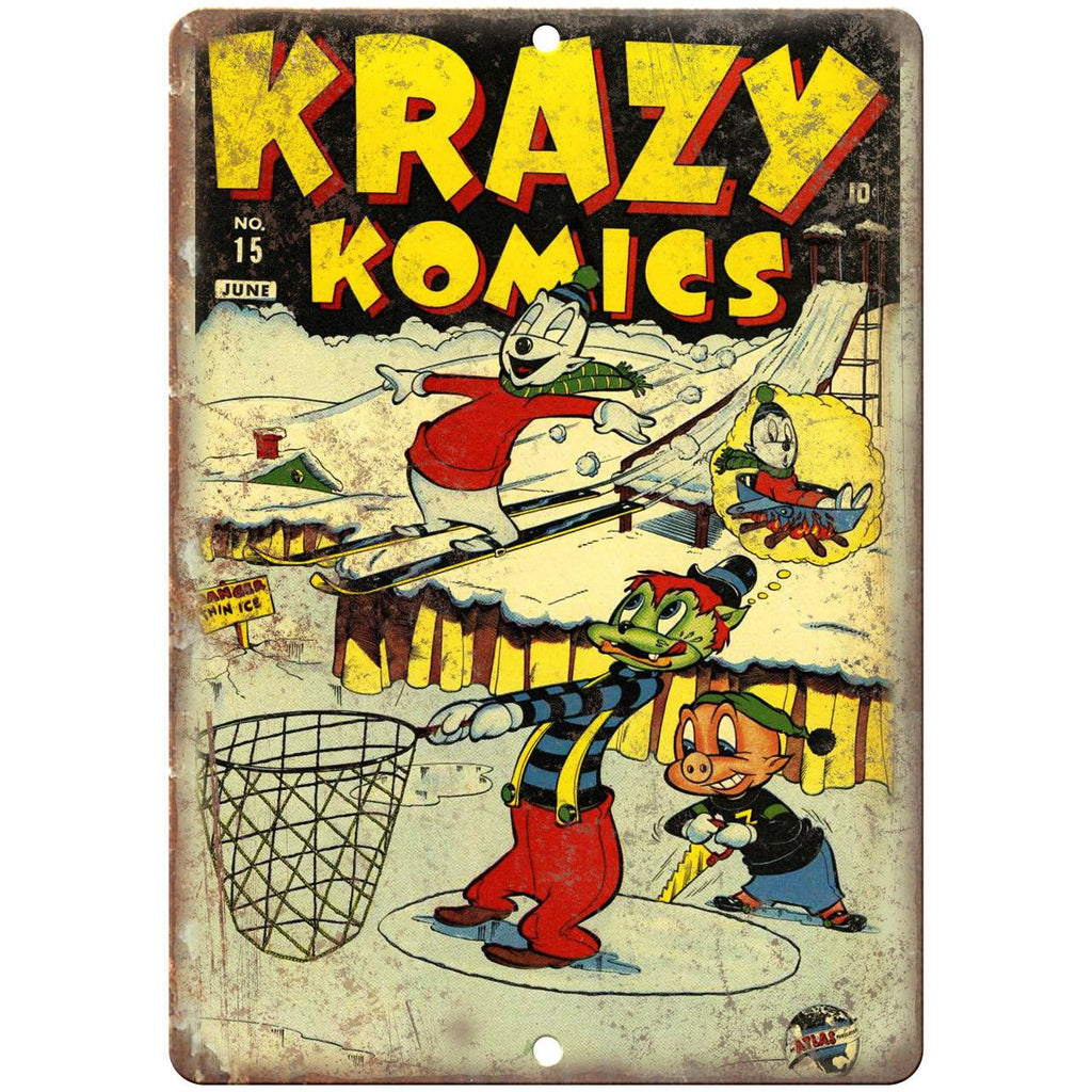 Krazy Komics No 15 Comic Book Cover Art 10" x 7" Reproduction Metal Sign J719