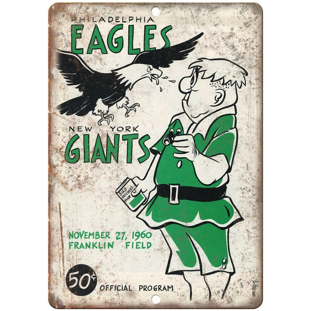 Philadelphia Eagles Vs. New York Giants Ad 9" x 12" Reproduction Metal Sign X46