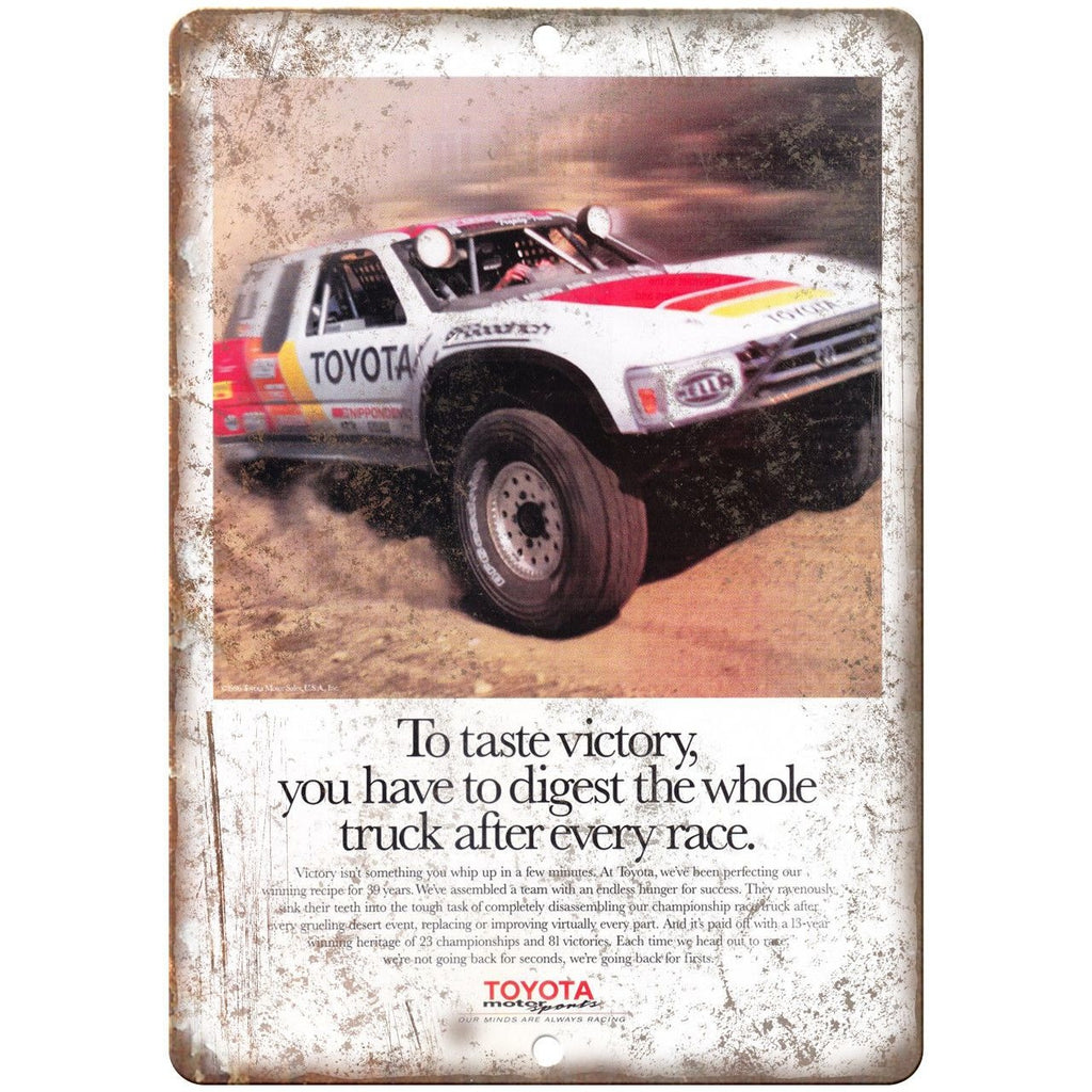 Toyota Motor Sports Vintage Baja Ad 10" x 7" Reproduction Metal Sign A407