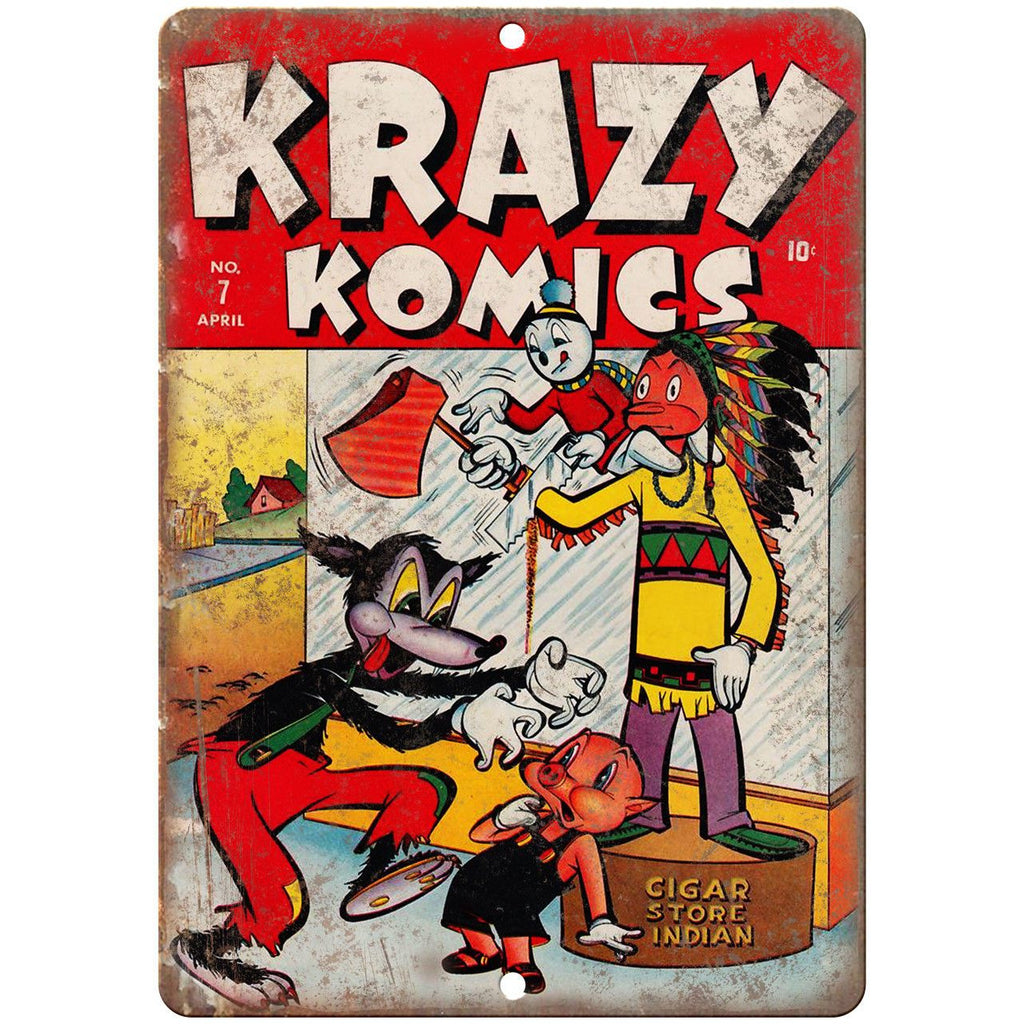 Krazy Komics No 7 Comic Book Cover Art 10" x 7" Reproduction Metal Sign J666