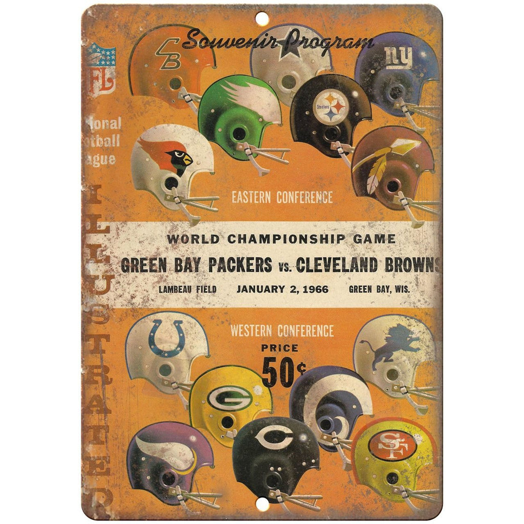 1966 Green Bay Packers Vs. Cleveland Browns 10" x 7" Vintage Look Reproduction