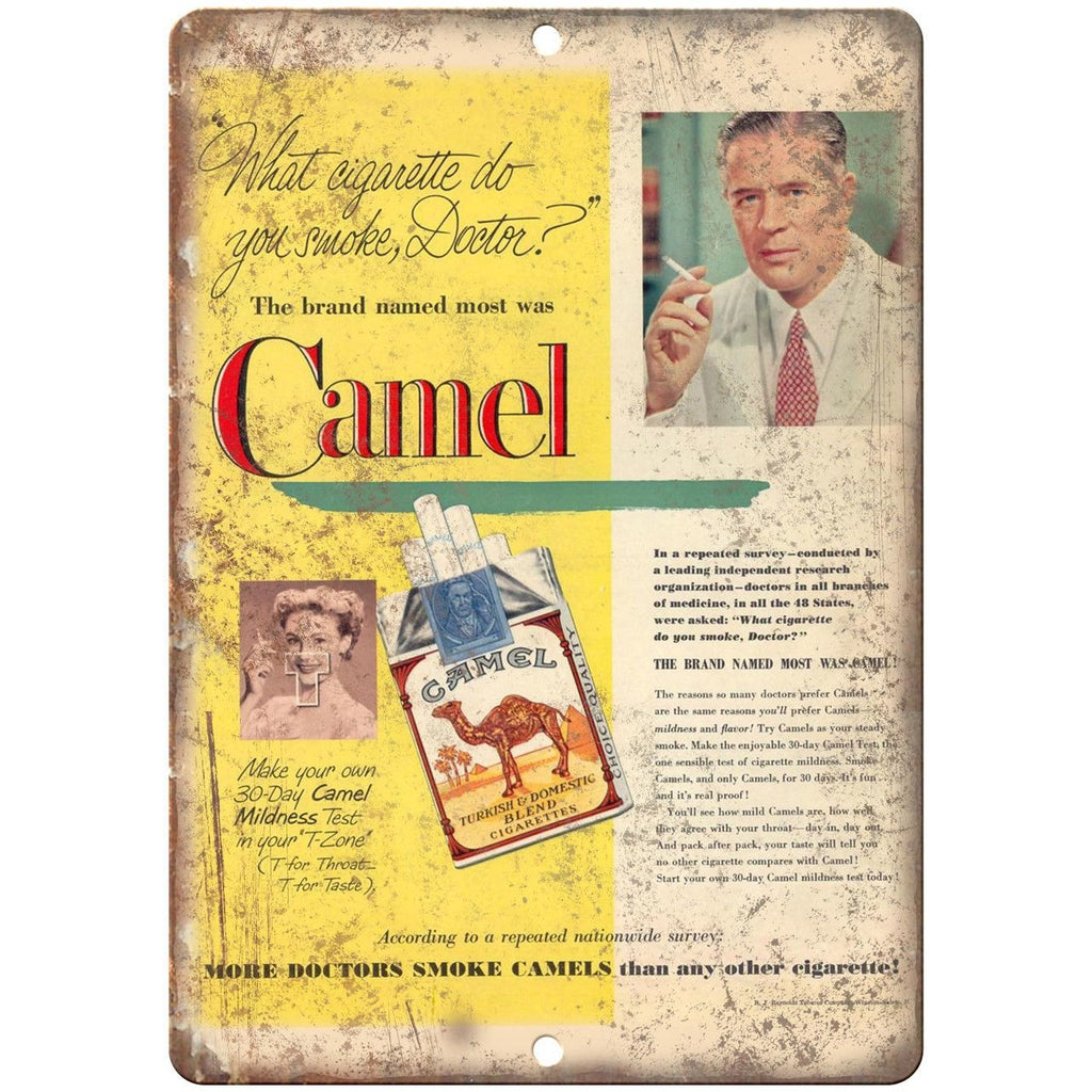 More Doctors Smoke Camels Cigarette Ad 10" X 7" Reproduction Metal Sign Y09