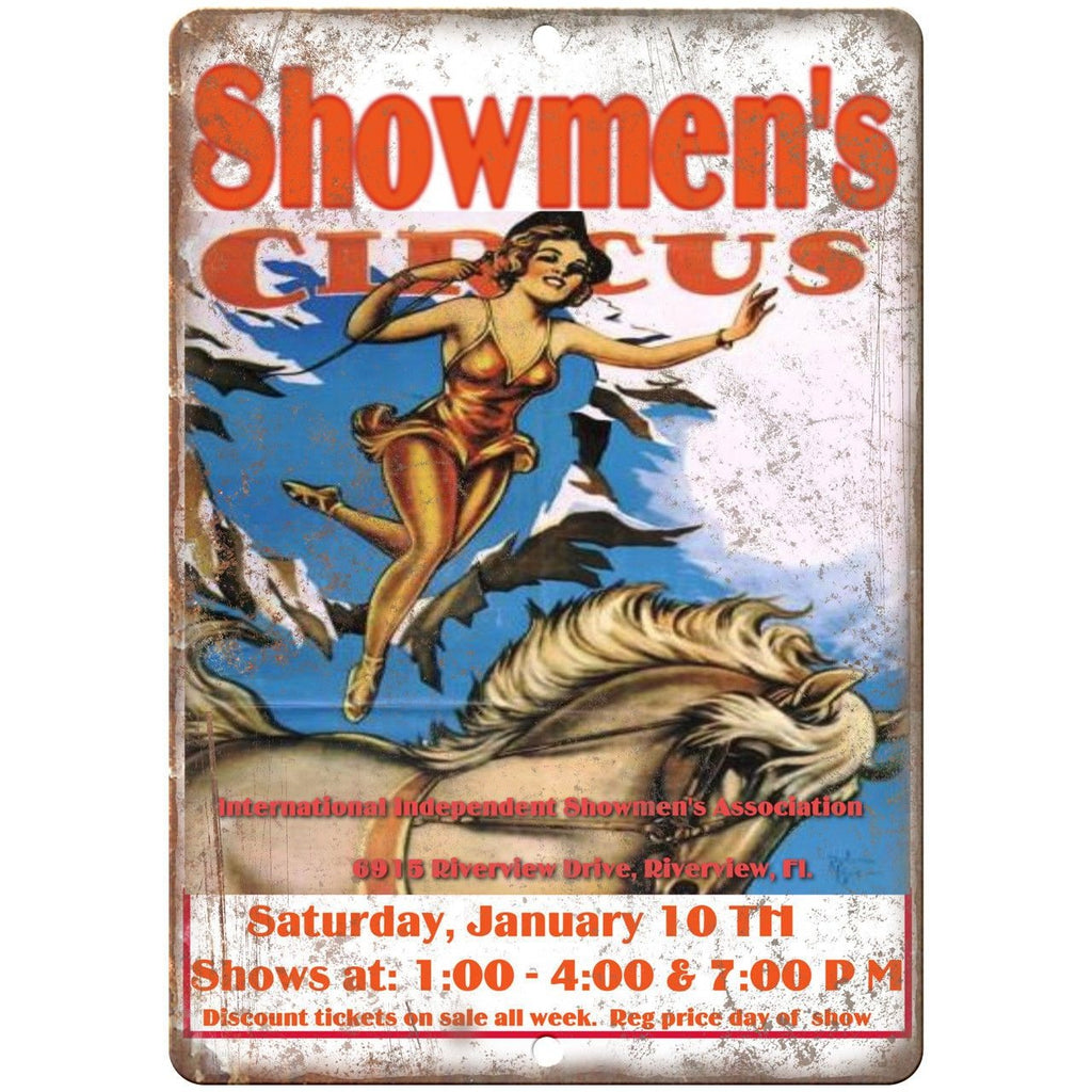 Showmen's Circus Vintage Poster 10" X 7" Reproduction Metal Sign ZH139