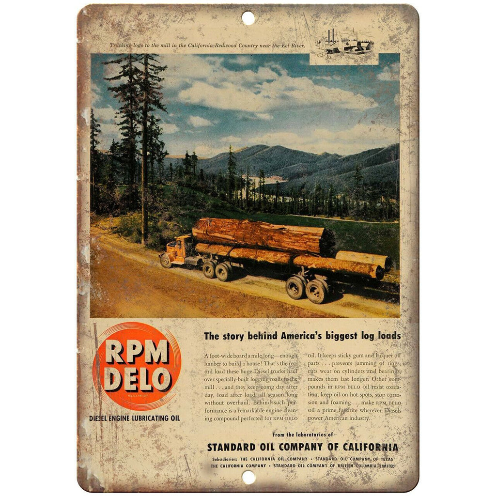 Rpm Delo Diesel Engine Lubrication Oil Ad 10" X 7" Reproduction Metal Sign A901