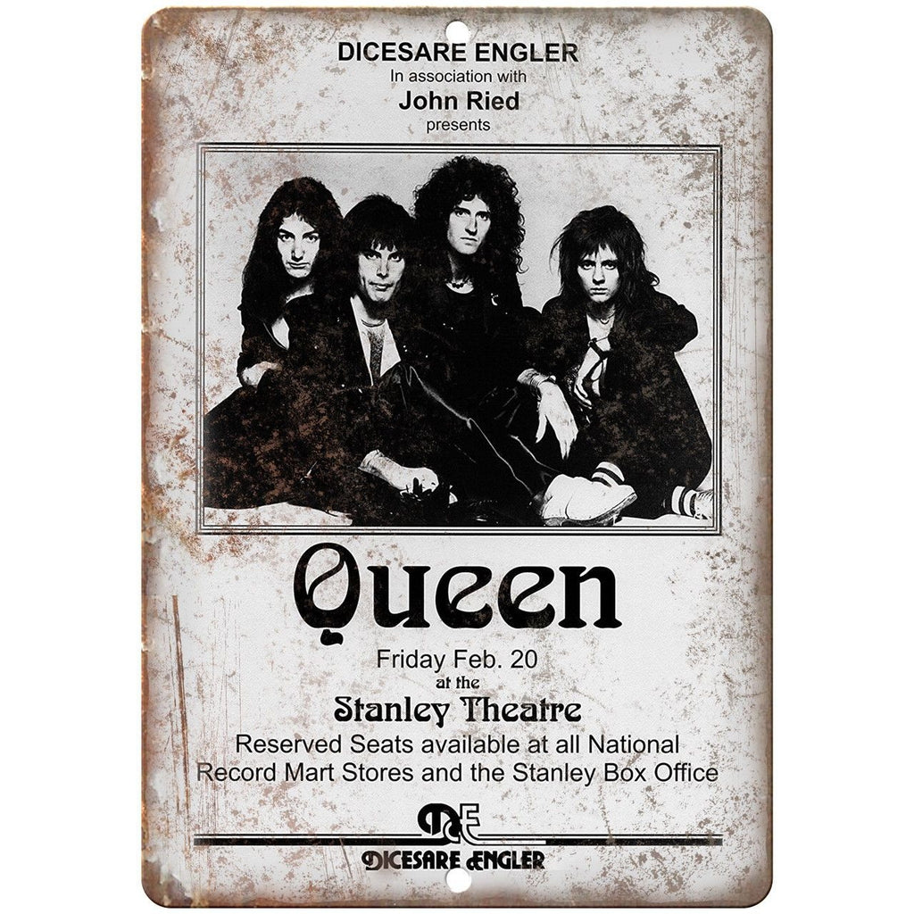 Queen Freddie Mercury Concert Flyer 10" x 7" Reproduction Metal Sign K62