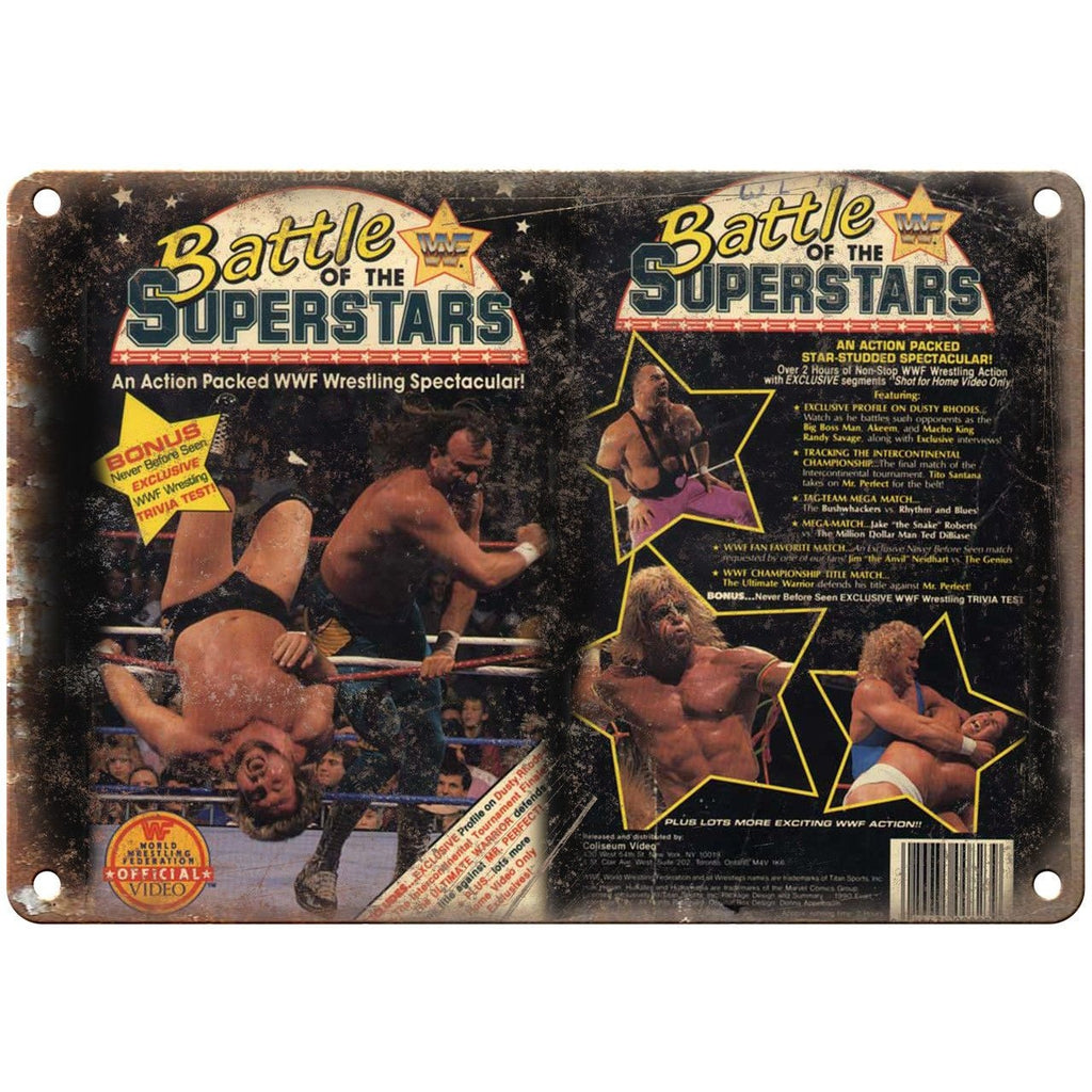 WWF Battle of the Superstars Hulk Hogan 10" x 7" Reproduction Metal Sign