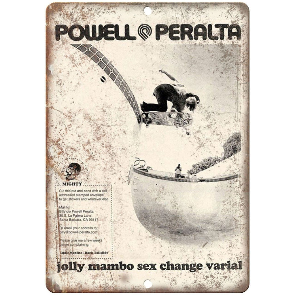 Powell Peralta Jolly Mambo Vintage Ad 10" x 7" Reproduction Metal Sign