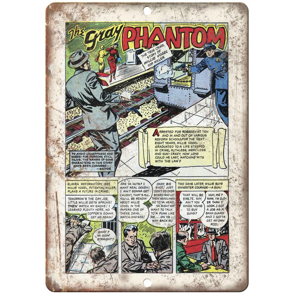 Penalty! The Graty Phantom Comic Strip 10" X 7" Reproduction Metal Sign J348