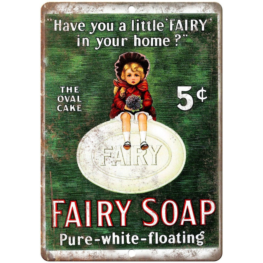 Fairy Bath Soap Vintage Ad 9" x 12" Reproduction Metal Sign ZF15