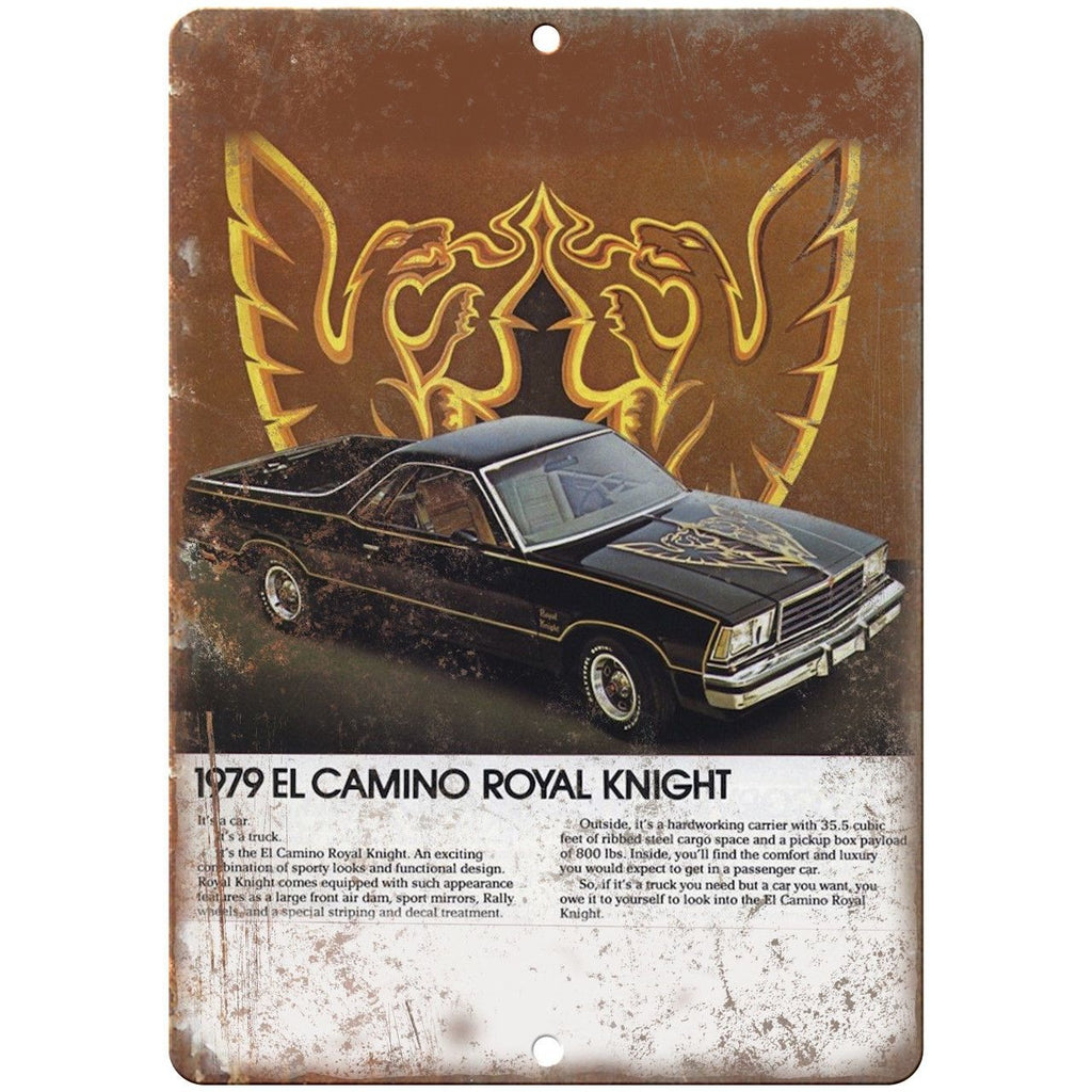 1979 Chevy El Camino Royal Vintage Print Ad 10" x 7" Reproduction Metal Sign