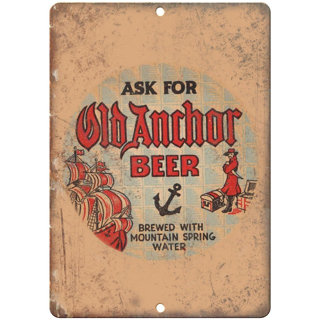 Old Anchor Beer Vintage Man Cave D√©cor 10" x 7" Reproduction Metal Sign E243