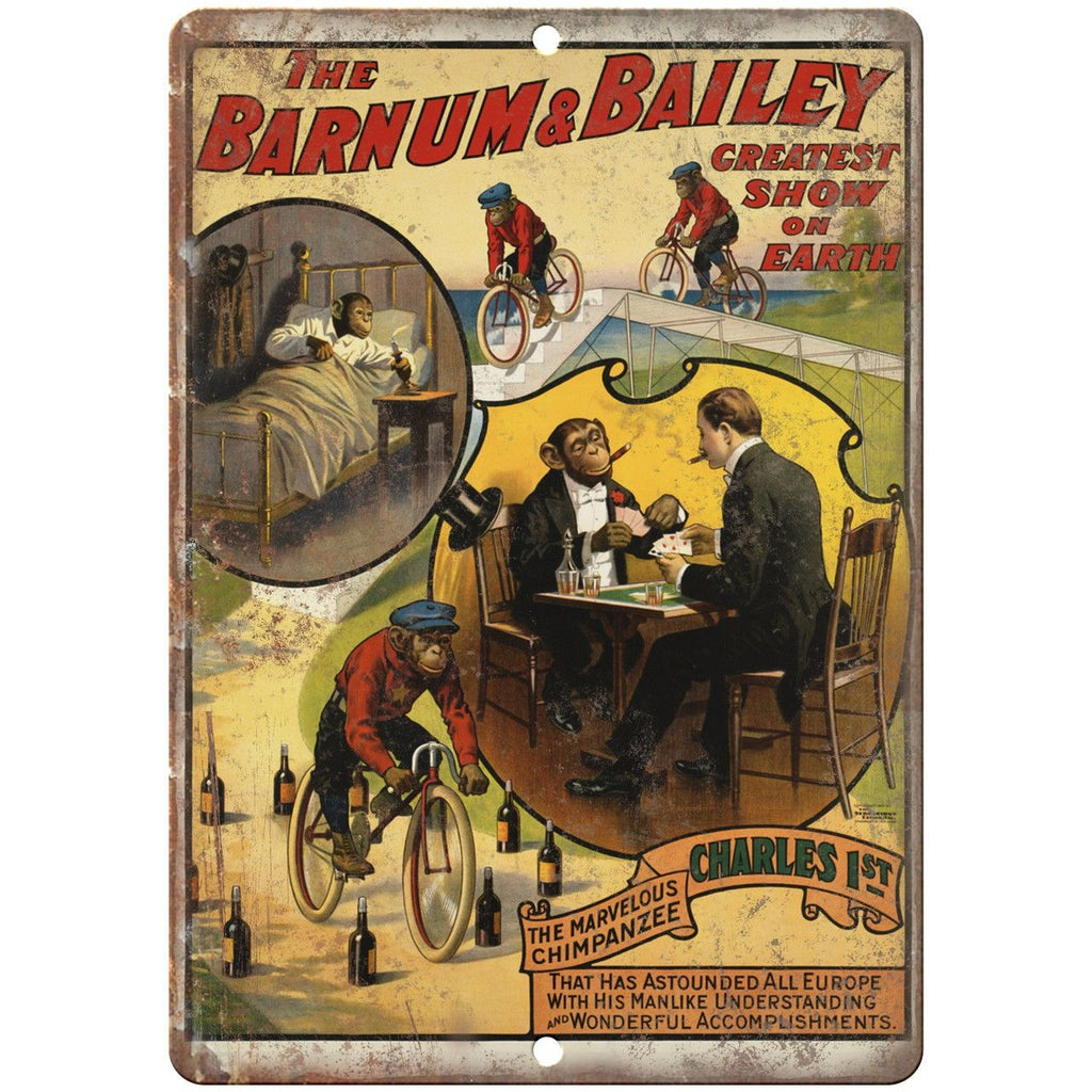 The Barnum & Bailey Charles 1st Circus 10" X 7" Reproduction Metal Sign ZH65