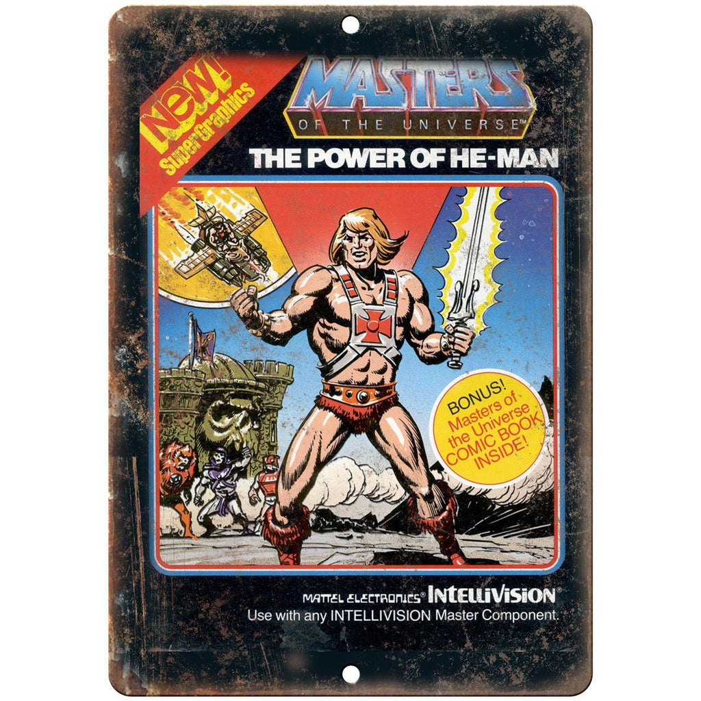 Masters of the Universe He-Man Intellivision 10"x7" Reproduction Metal Sign G108