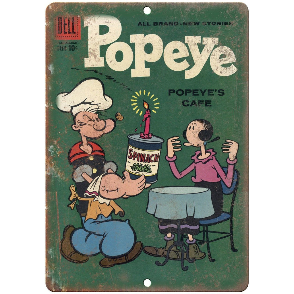 Popeye Dell Comics Olive Oyl Vintage Comic 10" X 7" Reproduction Metal Sign J241