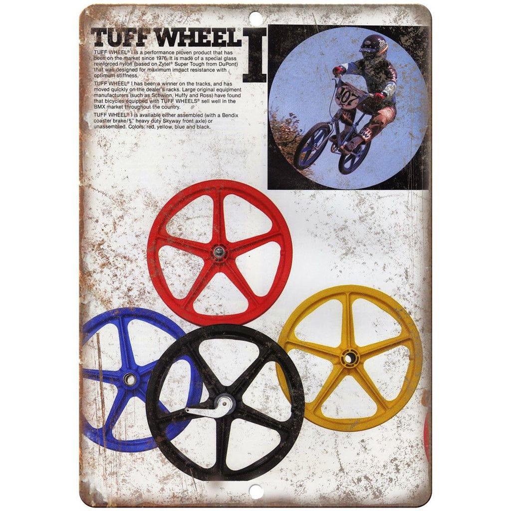 Skyway BMX Vintage Mag Wheels Tuff Wheel 10" x 7" Reproduction Metal Sign B458