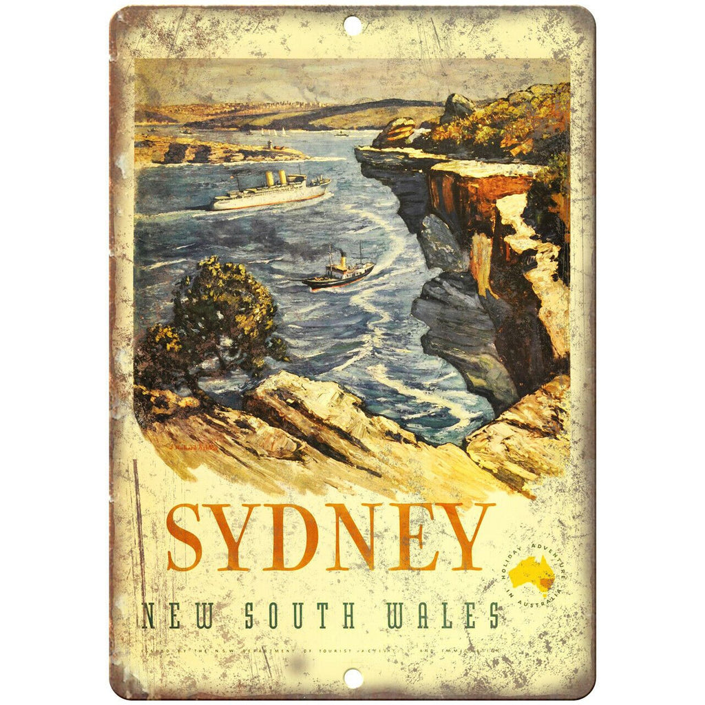 Sydney South Wales Vintage Travel Poster 10" x 7" Reproduction Metal Sign T96