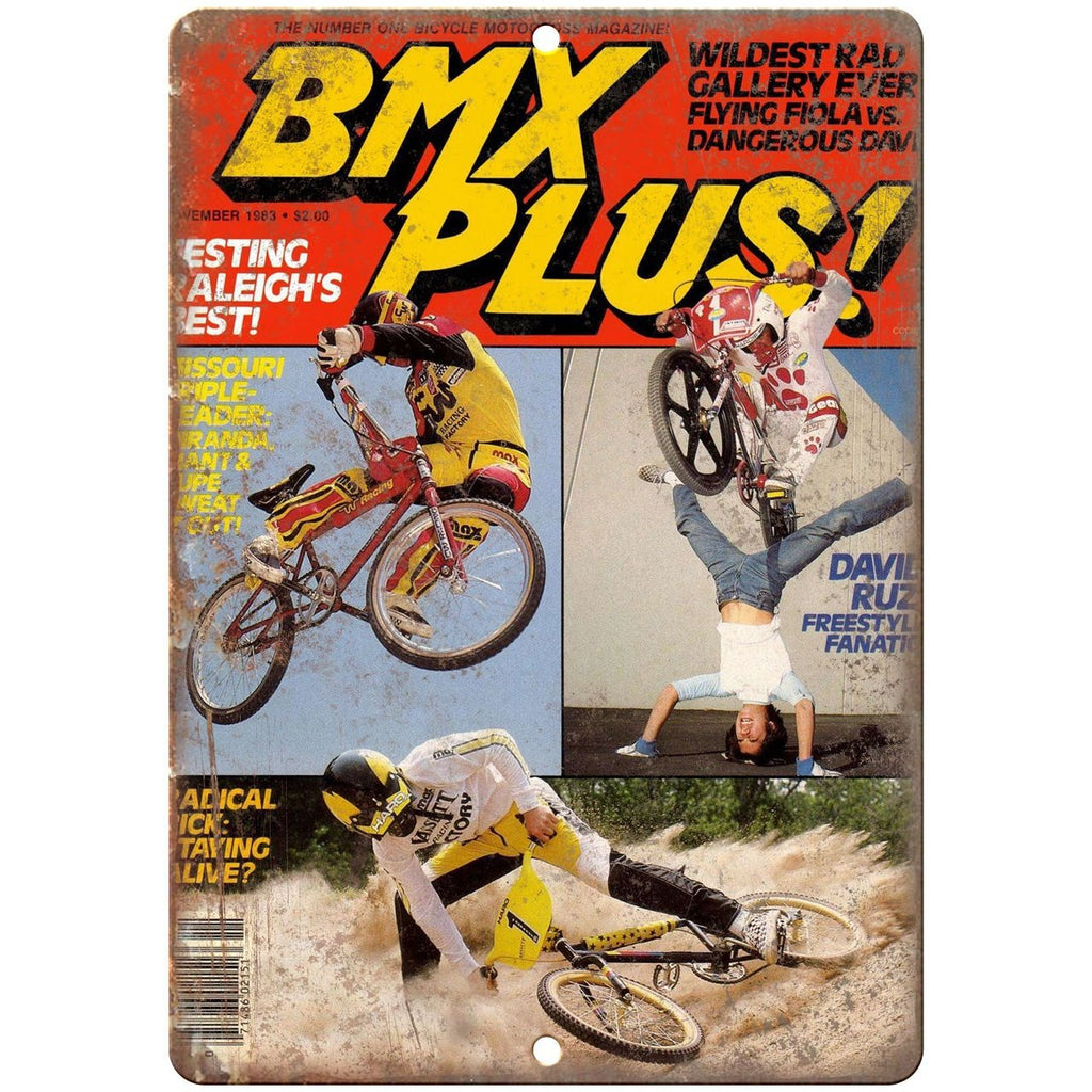 1983 BMX Plus magazine 10' x 7' reproduction metal sign B53