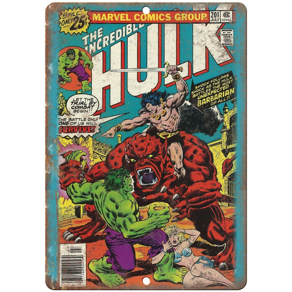 The Incredible Hulk Marvel Comic Cover Ad 10" x 7" Reproduction Metal Sign J627