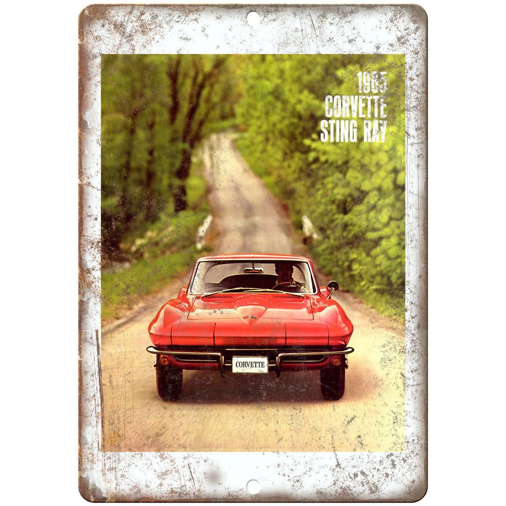 1965 Chevy Corvette Sting Ray Sales Brochure 10" x 7" Reproduction Metal Sign