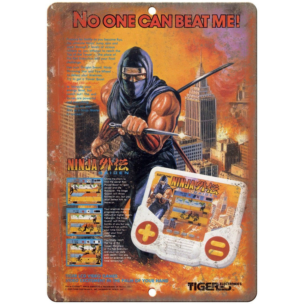 Tiger Electronics Ninja Gaiden Hand Held Game 10"X7" Reproduction Metal Sign G58