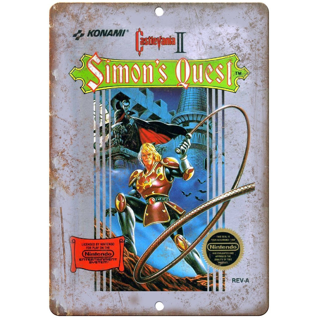 Nintendo Konami Castlevania II Simon's Quest Game10" x 7" Retro Look Metal Sign