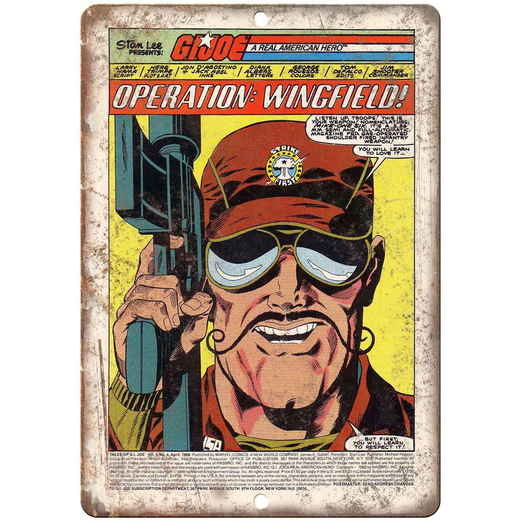 GI Joe Stan Lee Comic Book Art American Hero 10"X7" Reproduction Metal Sign J177