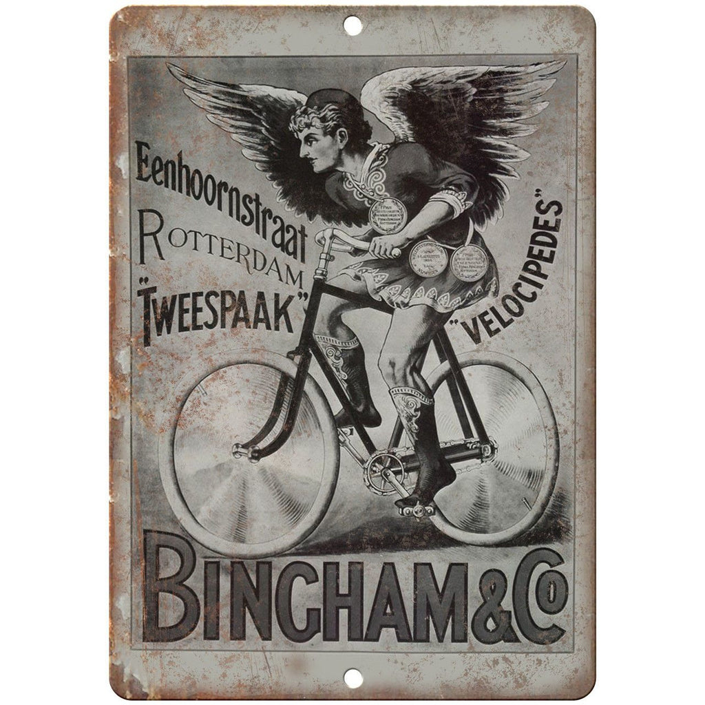 Bincham & Co Bicycle Vintage Ad 10" x 7" Reproduction Metal Sign B339