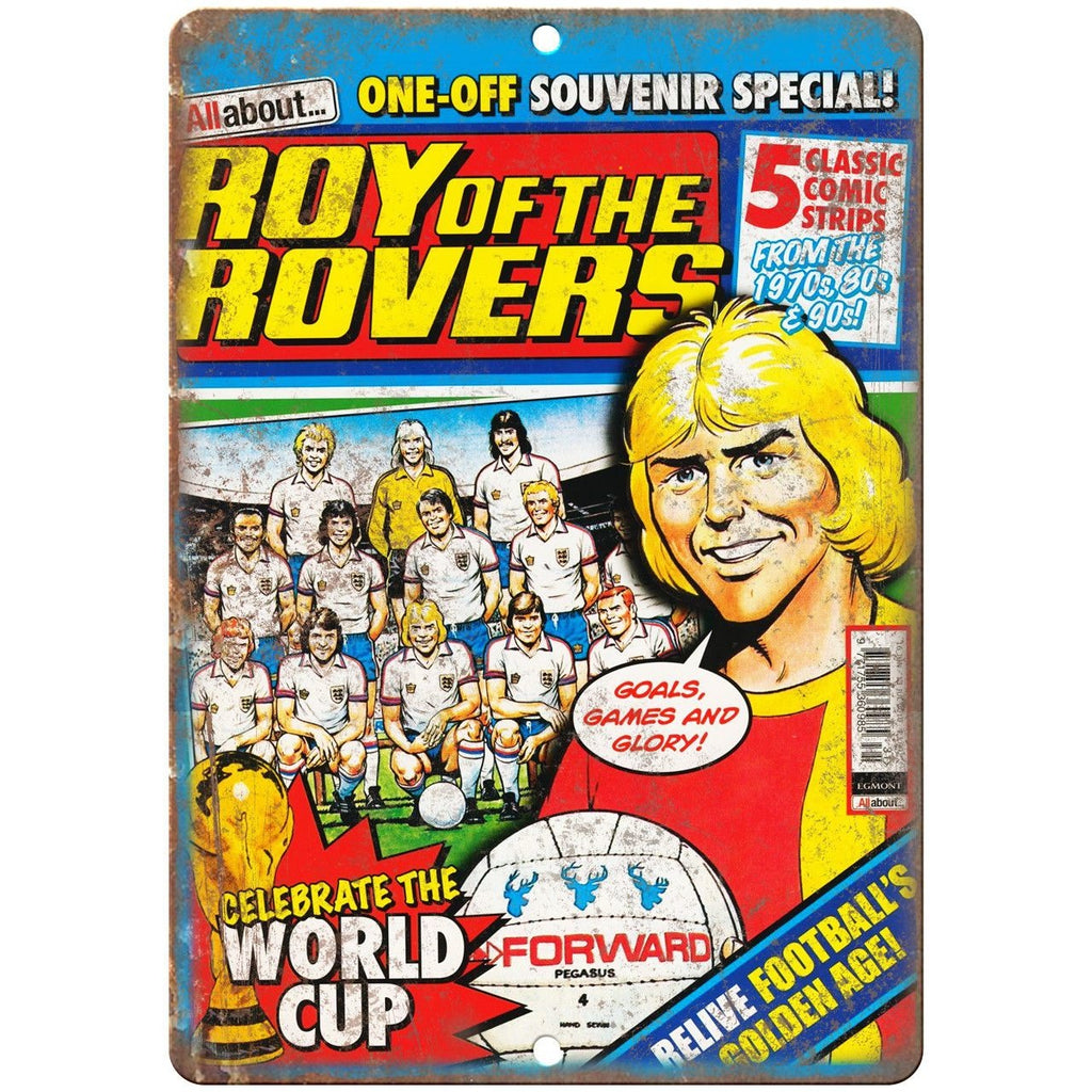 Roy of The Rovers Soccer Comic Cover Art 10" X 7" Reproduction Metal Sign J434