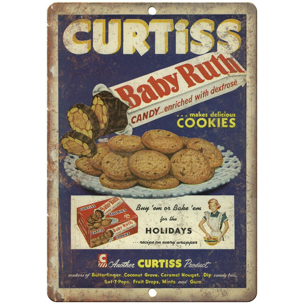 Curtis Baby Ruth Vintage Candy Bar Ad 10" X 7" Reproduction Metal Sign N365
