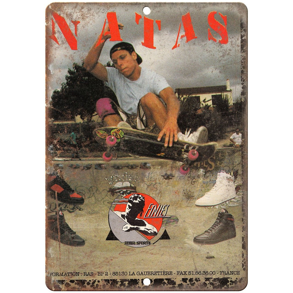 Etnies Shoes Natas Kaupas Skateboard Ad - 10" x 7" Reproduction Metal Sign