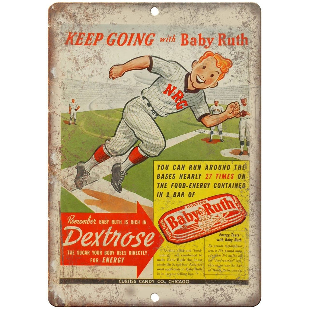 Curtiss Candy Co. Baby Ruth Candy Bar Ad 10" X 7" Reproduction Metal Sign N41