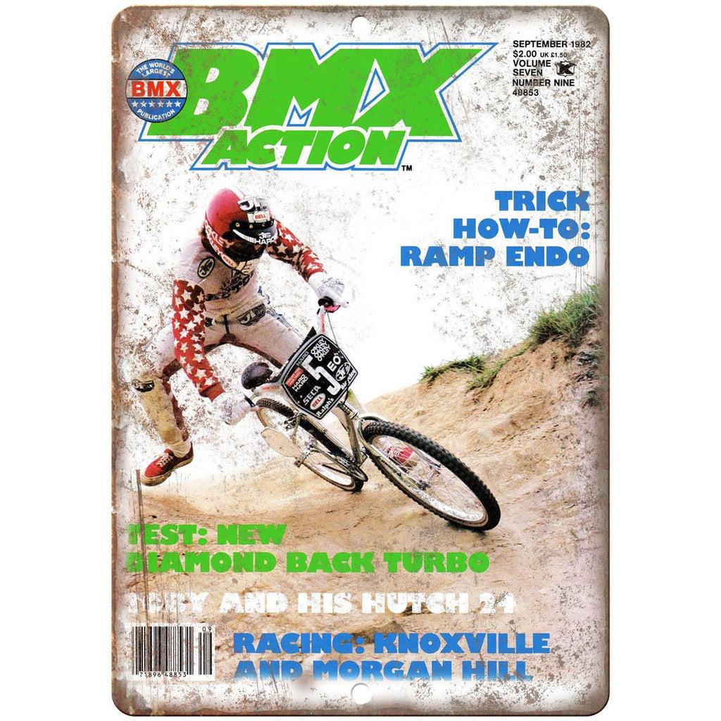 1982 BMX Action Magazine Cover Haro 10" x 7" Reproduction Metal Sign B467