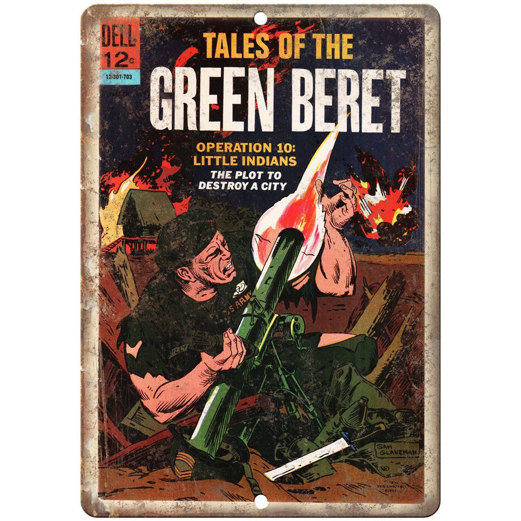 Dell Comics Tales of The Green Beret 10" X 7" Reproduction Metal Sign J437