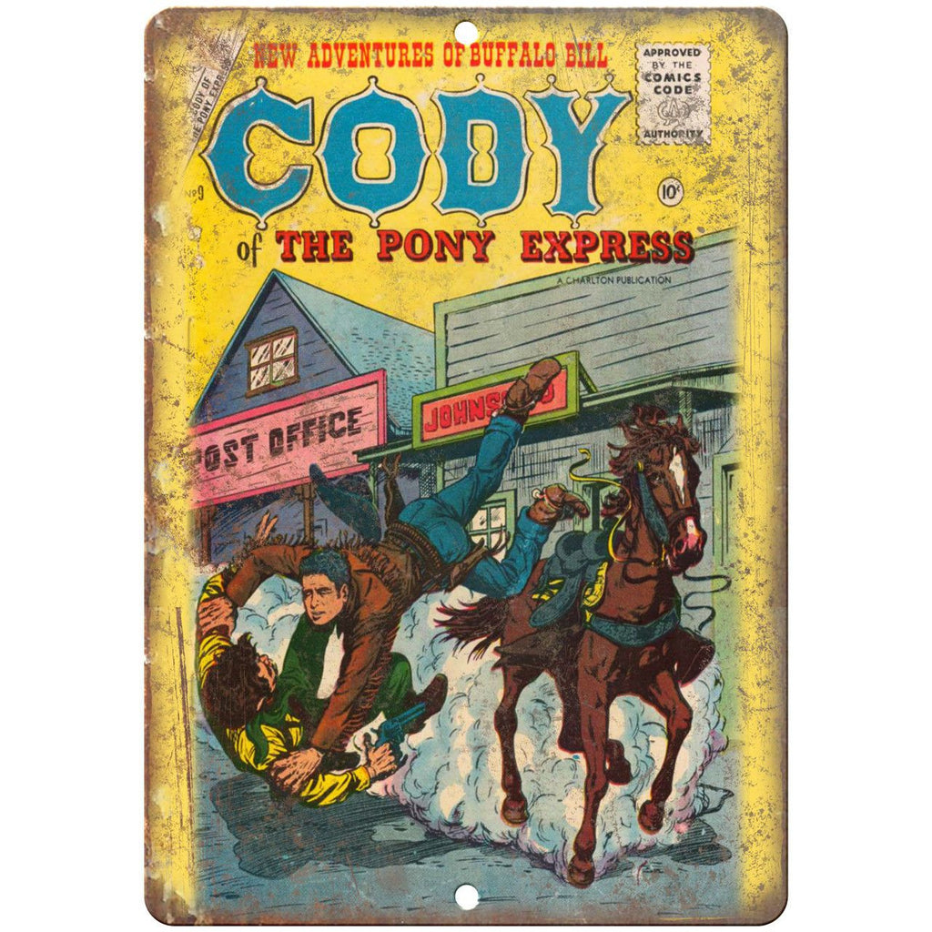 Cody Of The Pony Express Comic No 9 Cover 10" x 7" Reproduction Metal Sign J691